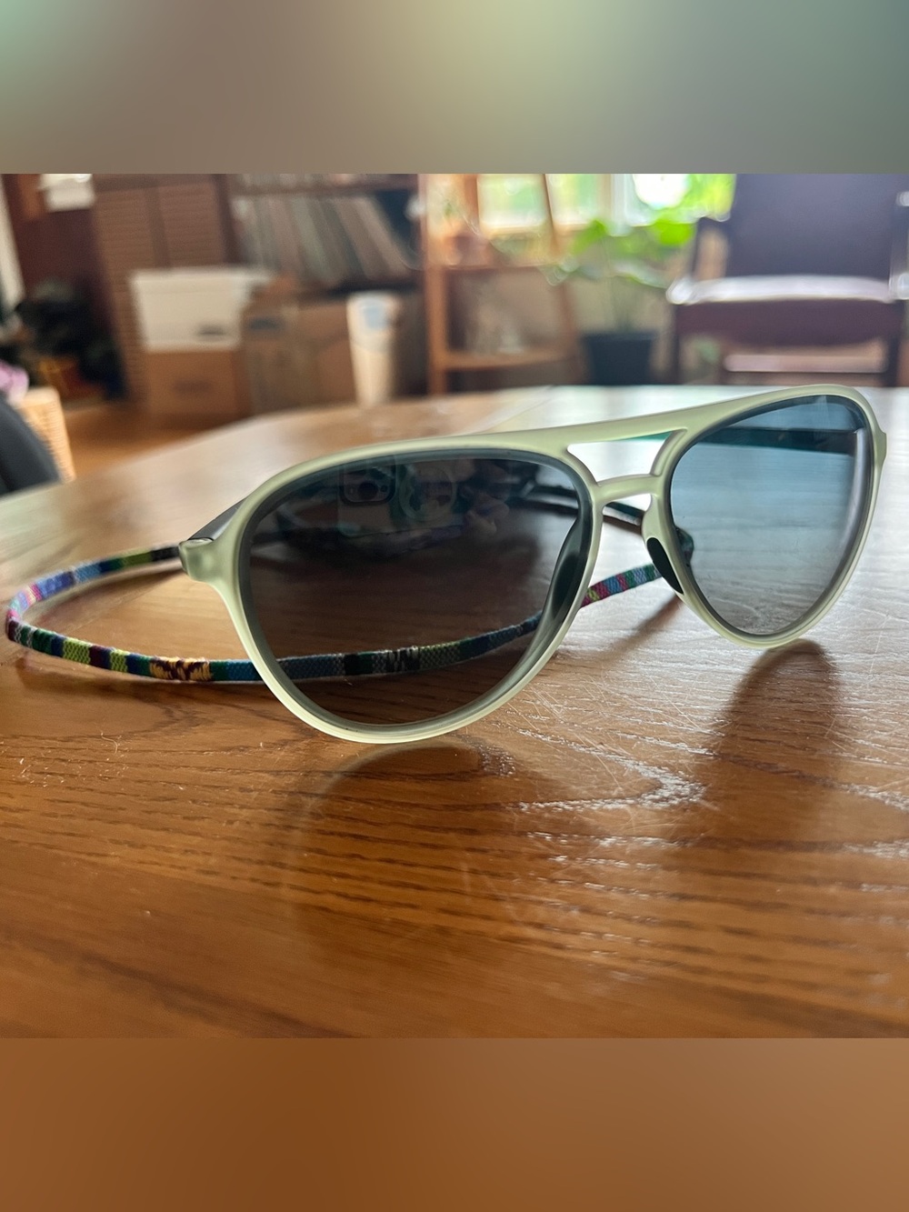 Goodr Buzzed on the Tower Mach G green sunglasses & chums retainer strap unisex